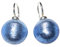 Ohr-Hänger Ohrringe Murano-Glas Perle blau 12 mm Durchmesser rund Sterling-Silber 925-er Goldschmiede-Arbeit Handarbeit Unikat stilvoll elegant
