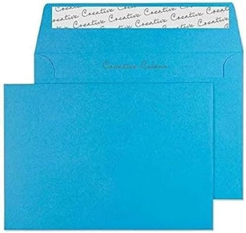 Blake Creative Colour - Coloured Blue C6 Envelopes (114 x 162 mm) - Pack of 500 - FSC Certified - 120GSM - Peel and Seal Blue Envelope - Invitation Envelopes/Card Making Supplies (110)