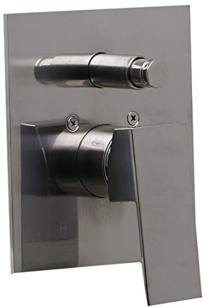 ALFI brand AB5601 Shower Valve Mixer with Square Lever Handle and Diverter, Brushed Nickel