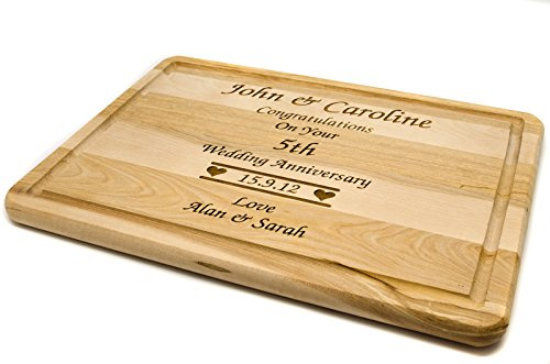 County Engraving Personalised Birch Wood Chopping Board, Laser Engraved With Any Message - Enter Your Own Custom Text