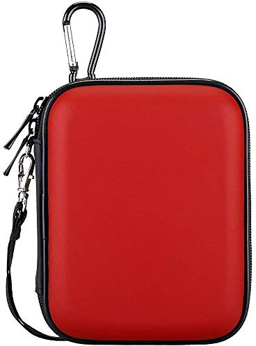 Lacdo External Hard Drive Carrying Case for Seagate Portable/Game Drive for PS4/Expansion/Backup Plus Slim/One Touch Portable Cable Pouch 2.5 inch HDD 1TB 2TB 3TB 4TB 5TB Shockproof Travel Bag, Red