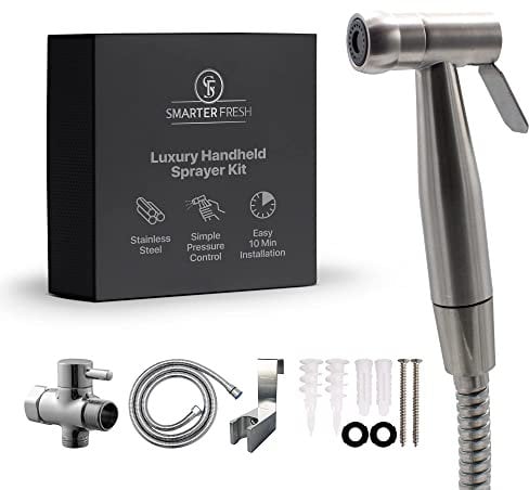 Spruzzatore per bidet per WC, doccetta per bidet portatile, rondella spray per doccia per pannolino per bagno, spruzzatore d'acqua per bidet, facile installazione in 10 minuti