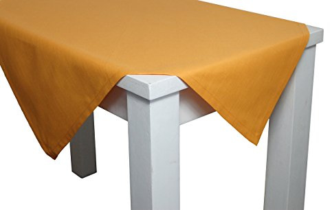 beties Farbenspiel Tischdecke ca. 130x220 cm - in interessanter Größen- und Farbauswahl - 100% Baumwolle für eine fröhlich Stimmung in Unifarben (Gold-Gelb)