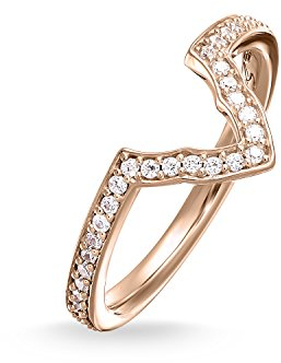 Thomas Sabo Damen-Ring Silber vergoldet Zirkonia weiß Gr. 54 (17.2) - TR2070-416-14-54