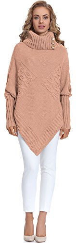 Merry Style Damen Poncho M83N4 (Apricot, One Size)