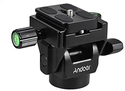 Andoer M-12 Monopod Tilt Head Panoramica Testa teleobiettivo Birdwatching con piastra a sgancio rapido