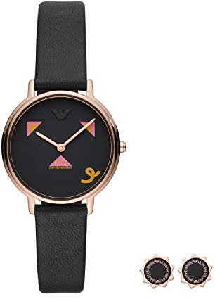 EMPORIO ARMANI Damen Analog Quarz Uhr mit Leder Armband AR80022