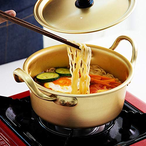 iBellete Korean Ramen Noodle Pot, Aluminum Pan - Stainless Steel (14cm - 22cm)