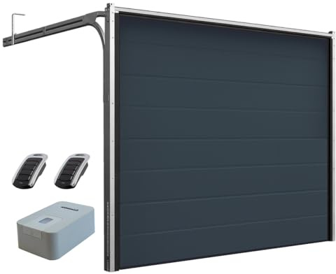 DoorHan Sektional Garagentor mit Antrieb und Handsender | zu Selbstmontage | Größen wählbar | (RAL 7016 (Anthrazitgrau), Breite 2750 mm x Höhe 2150 mm)