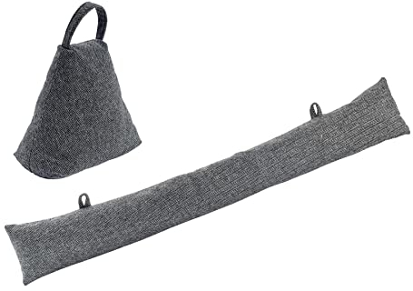 Nicola Spring Draught Excluder - 78.5cm - Triangle - Pack of 2 - Herringbone Indoor Decorative Wind Stopper Home Interior Air Strip Wind Seal Window Draft Snake Sound Blocker for Home, Office Doors