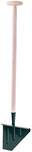 KADAX Rasenkantenstecher aus Stahl, Kantenstecher mit Stiel aus Holz, Rasenkantenschneider für Garten, Kantenmesser, Solider Rasenstecher, Gartengerät, Rasenkantenschere (T-Griff)