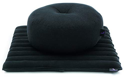 Leewadee Kompaktes Zafu & Zabuton Meditationsset - Kleines Kapok Meditationskissen für Yoga & Zen