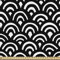 ABAKUHAUS Abstrakt Gewebe als Meterware, Japanischer Seigaiha Waves, Schön Gewebten Stoff für Polster und Wohnaccessoires, 1M (148x100cm), Grau und Weiß