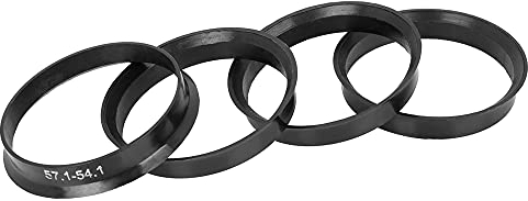 X AUTOHAUX 4stk.Zentrierringe Kunststoff Radnaben Radbohrung Mittenabstandshalter Zentrierung für Radnabe 57.1-54.1mm Schwarz