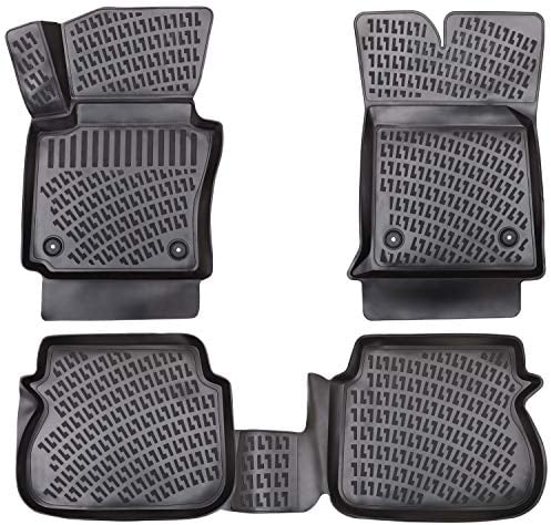 ELMASLINE 3D Gummimatten Set für VW Caddy 4 (IV) 2015-2020 | Fußmatten mit extra hohem Rand | Zubehör