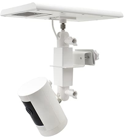 Aobelieve 2-in-1 Gutter Mount for Ring Solar Panel, Stick Up Cam Battery and Spotlight Cam Battery, White
