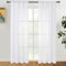 CUTEWIND Vorhänge mit Stangendurchzug Gardinen in Leinenoptik Stores Gardine Transparent Vorhang für Wohnzimmer Schlafzimmer 140x225(BxH) 2er Set je Weiß