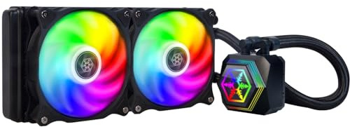 SilverStone Technology SST-PF240-ARGB-V2 - PermaFrost Premium-Wasserkühler, zweifach einstellbare 120-mm-PWM, ARGB, Intel/AMD