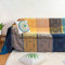 Edcooy Boho-Decke, Chenille-Quasten, Überwurfdecken für Bett, Couch, weiche Stuhl, böhmische Fransenquasten (blau, groß, 220 x 260 cm)