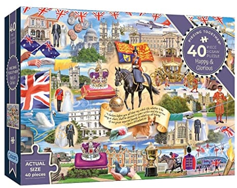 Royal Montage 40 Extra Large Pieces Jigsaw Puzzle | Jigsaw for those living with dementia | Premium 100% Recycled Board | Gibsons Games'