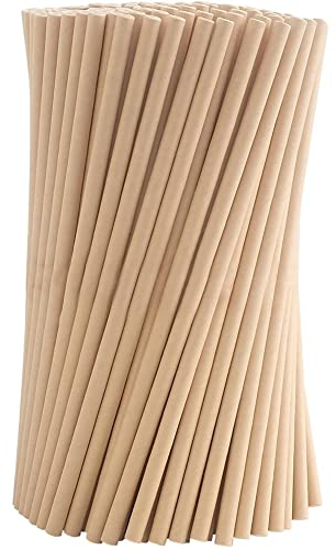 Pailles Papier,Pailles en Papier Kraft,100Pcs Pailles Droites,Pailles Jetables,Pailles Biodégradables,pour Mason Jar, Verre, Anniversaire, Mariage, Noël, Douche de Bébé, Célébration et Fête