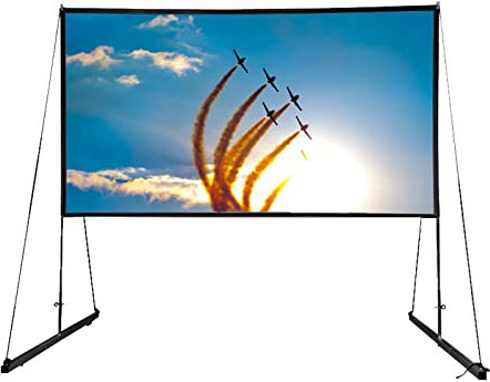 Schermo per proiettore da 150 pollici per esterni/interni, con supporto pieghevole, schermo a rullo portatile per home theatre (rapporto d'aspetto 16:9)