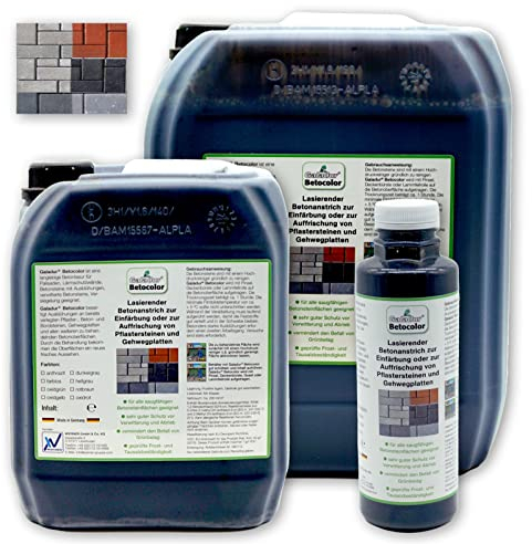 Galadur® Betocolor Betonlasur Betonfarbe Pflastercolor Pflastersteinfarbe (5 Liter, anthrazit)