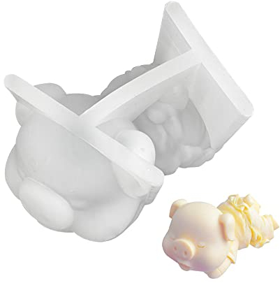 Gativs Schwein Silikon 3D Schweinchen Epoxidharz Formen Schokoladenform Kerzenform 3D Tier Harz Harz Gießform Piggy Gießform Animal Resin Mold Seife Form Craft DIY Eis Fondant Schokolade Mousse Kuchen