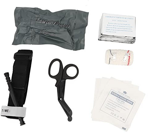 Notfall-Verband-Set EVA ABS Hämostatischer Verband Multifunktionales Notfall-Tourniquet Israelischer Verband Schere Decke Gaze-Pad für Outdoor-Trauma-Kit