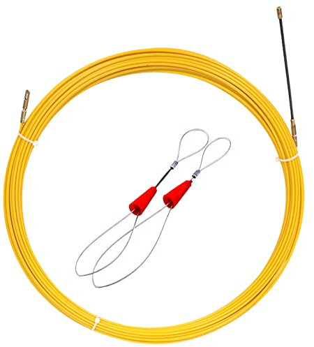 4mm Fischband, Glasfaser Einziehspirale,Kabeleinzug Einziehhilfen,Fischbanddraht,Fischband-Drahtzieher durch Wanddrahtfädler,Electric Cable Wire Puller (30M,Yellow)