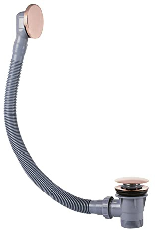 Tres 03453420OP COMPL_GRIFERIA - Válvula de desagüe Click-Clack con rebosadero para Bañera Oro Rosa 24K