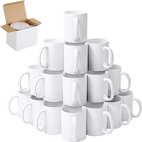 6x Blanko Becher Tassen für infusible ink, weiß, 330 ml, Sublimationsbecher Sublimationstinten