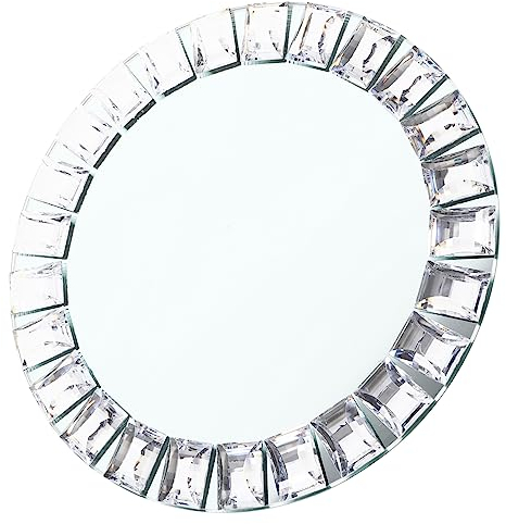 Cabilock Verspiegeltes Schmucktablett Kommodentablett Glas Schminkspiegel-tablett Kristallspiegeltablett Lippenstift-spiegeltablett Schmuckschale Glas Schmucktablett Glas Parfüm Ringhalter