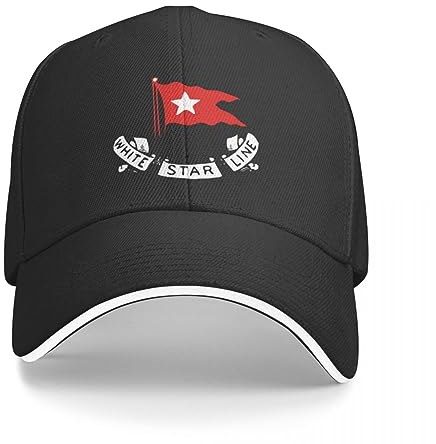 ZAMASS Basecap Titanic Weiß Star Line Rote Flagge mit Stern Logo Baseballkappe Custom Cap Trucker Hut Rave Hüte Mann Damen Geschenk