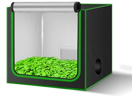 MELONFARM Kleines Wachstumszelt für Aerogarden, 61 x 40,6 x 50,8 cm, Hydrokultur-Anzuchtsystem, stark reflektierendes 600D-Diamant-Mylar-Leinwand mit Belüftungsfenster und Bodenwanne für