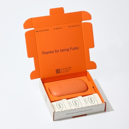 Fussy - Natural Refillable Deodorant - Burnt Orange Case & Variety Refill Pack - Wide Eyed Citrus, Night Tales Flora & Wavy Days Mint - Aluminium Free - Vegan & Cruelty Free - 100% Natural & Effective