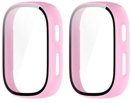 WIIKAI 2 Pack Hülle mit Glas Displayschutz Kompatibel mit Xplora X6 Play Rundum Schutzhülle Schutz Case.(rosa+weiß)