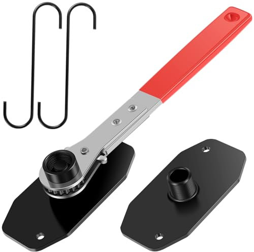 Brake Caliper Ratchet Tool Car Ratcheting Caliper Piston Spreader Press Tool 360° Adjustable Expander Tool, Brake Caliper Compression Tool with 2pcs Caliper Hook for Brake Piston Disc Brakes(Red)