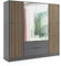 ALTDECOR Kleiderschrank mit Spiegel und selbstschließenden Lamellentüren, Lamellen, Flügeltüren - Nelia - 200 cm Graphit