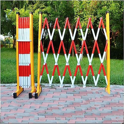 DRYIC Erweiterbare Mobile Barrikade, klappbares Sicherheitstor für den Außenbereich, klappbares tragbares Scherentor für Highway Mall Banks (6m)