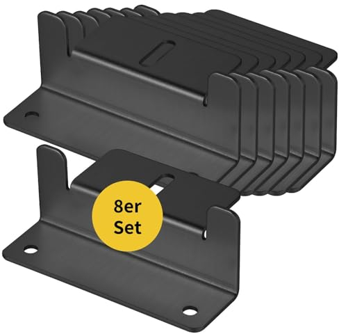 Avoltik Solarpanel Halterung 8 Stück in schwarz 100mm I hochwertige Z-Winkel Halterungen aus robustem Aluminium I PV Modul Halterung ink Schrauben & Muttern I witterungsbeständige Solarmodul Halterung
