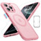 ESR for iPhone 16 Pro Max Case (4 in 1) Set, Translucent Matte Case with Screen Protector, Compatible with MagSafe, Military-Grade Protection, Classic Series, Frosted Pink