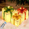 3er Led Deko Geschenkboxen,Christmas Decoration,50led Lampenperlen Beleuchtete Geschenkboxen,Fernbedienung Mit Timer,Beleuchtete Box FüR Weihnachtsbaum Fensterbank Zimmer Garten(WeißEr PlüSch)
