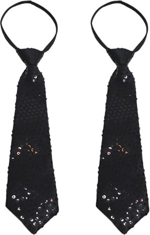 VIUWIZE 2er-set paillettenbesetzte Krawatten,Leuchtende elastische Krawatte,Pailletten-Accessoires für Damen und Herren,Party-Krawatten mit Pailletten zum Thema Karneval für Männer und Frauen
