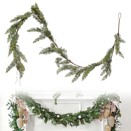 Tannengirlande Künstlich wie Echt - Weihnachts Girlande Grün 300 cm- Weihnachtsgirlande Künstliche Tannengirlande - Weihnachtsdekorationen Girlande Grün für Festlichkeiten