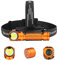 OLIGHT Perun 3 LED Stirnlampe Wiederaufladbar, Superhell 3000 Lumen Kopflampe mit 7 Lichtmodi, Sensor, Rotlicht und Stirnband, IP68 Wasserdichte Mini Headlampe für Campen, Angeln, Jagd Orange
