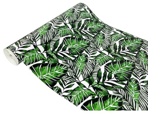 DecoMeister Vinilo Adhesivo Para Cocina Pared Muebles Papel Autoadhesivo Para Encimera Armario Mesa Lámina Decorativa Para Hogar Película Para Forrar En Rollo 45 x 200 cm Patrón Hojas Decorativas