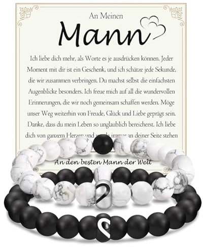 FAOMZQ Partner Geschenk für Ihn, Ich Liebe Dich Geschenke für Meinen Mann Ehemann Freund, An Meinen Mann Armband Geschenk zum Geburtstag Weihnachten Jahrestag Valentinstag