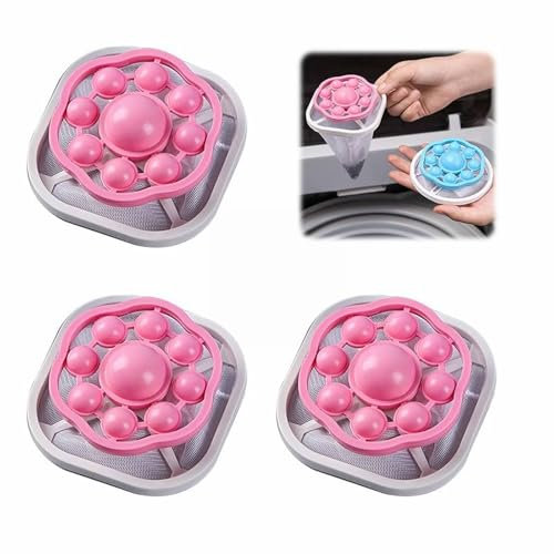 Tierhaarentferner Fusselbälle Waschmaschine Schwimmender Haarfilter-Netzentferner für Waschmaschinenfussel Haarfilter Reinigungsnetzbeutel Tierhaarentferner Waschmaschine 3PCS (3-A)