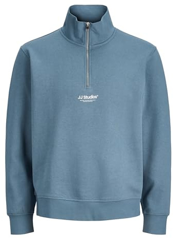 JACK & JONES Herren Sweatshirt JJESOHO Sweat Quarter Zip - Relaxed Fit